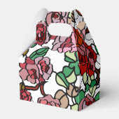 かわいいモダン明るい赤い花 フェイバーボックス (裏面サイド)