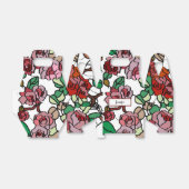 かわいいモダン明るい赤い花 フェイバーボックス (折り畳みなし)