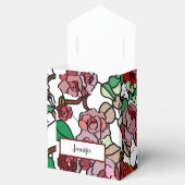 かわいいモダン明るい赤い花 フェイバーボックス (オープン)