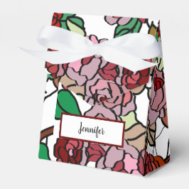 かわいいモダン明るい赤い花 フェイバーボックス