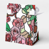 かわいいモダン明るい赤い花 フェイバーボックス (裏面サイド)