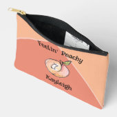 かわいいモダン桃の桃の名前を追加おもしろい夏 アクセサリーポーチ (見開き)
