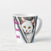 かわいいモダン水彩猫コレクション カフェラテマグ (右アングル)