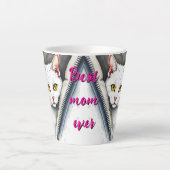 かわいいモダン水彩猫コレクション カフェラテマグ (正面)