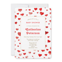 かわいいモダン水彩赤いハート