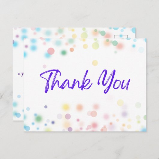 かわいいモダン泡ありがとうカラフル ポストカード (正面/裏面)
