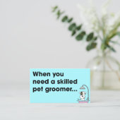 かわいいモダン犬のトリマー甘やかされた子犬 名刺 (スタンド正面)