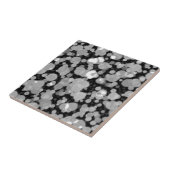 かわいいモダン白黒円水玉模様パターン タイル (側面)