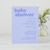 かわいいモダン紫紫の赤ちゃんシャワー 招待状 (スタンド正面)