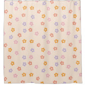 かわいいモダン色のデイジー シャワーカーテン (正面)