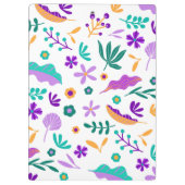 かわいいモダン花と葉 クリップボード (裏面)