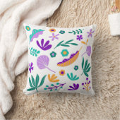 かわいいモダン花と離れ装飾用クッション クッション (ブランケット)