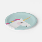 かわいいモダン虹の一角 ペーパープレート (アングル)