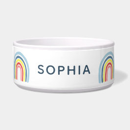 かわいいモダン虹の犬 ボウル