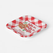 かわいいモダン赤いスライス赤いシャワー ペーパープレート (傾斜あり)