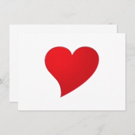 かわいいモダン赤いハートエレガントシックなバレンタインデー エンクロージャーカード (正面/裏面)