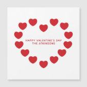 かわいいモダン赤いハートカスタムバレンタインデーのカード (正面)