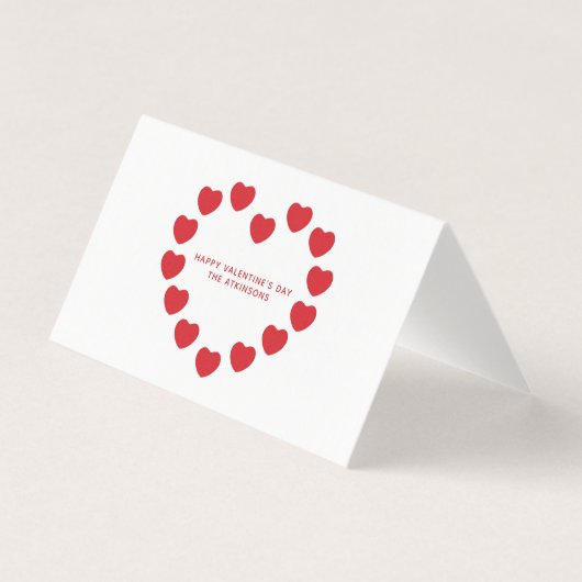 かわいいモダン赤いハートカスタムバレンタインデー (正面)