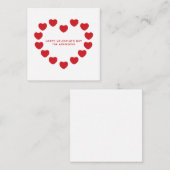 かわいいモダン赤いハートカスタムバレンタインデー エンクロージャーカード (正面/裏面)