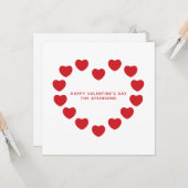 かわいいモダン赤いハートカスタムバレンタインデー カード (正面/裏面インサイチュ)