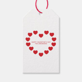 かわいいモダン赤いハートカスタムバレンタインデー ギフトタグ