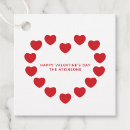 かわいいモダン赤いハートカスタムバレンタインデー フェイバータグ