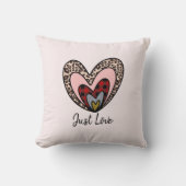 かわいいモダン赤いハートハッピーバレンタインデー クッション (正面)