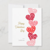 かわいいモダン赤いハートハッピーバレンタインデー ノートカード (正面)