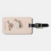 かわいいモダン赤面ピンクの女の子リトルセーラー航海の ラゲッジタグ (正面横)