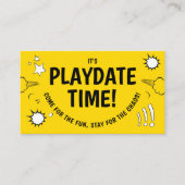 かわいいモダン遊び日イエローおもしろい漫画 名刺 (正面)