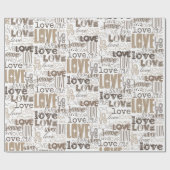 かわいいモダン金ゴールドラブバレンタインデー ラッピングペーパー (フラット)