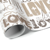 かわいいモダン金ゴールドラブバレンタインデー ラッピングペーパー (ロールコーナー)