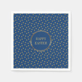 かわいいモダン金ゴールド水玉模様クリスチャンハッピーイースター スタンダードカクテルナプキン (正面)