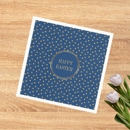 かわいいモダン金ゴールド水玉模様クリスチャンハッピーイースター スタンダードカクテルナプキン