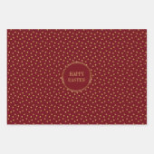 かわいいモダン金ゴールド水玉模様クリスチャンハッピーイースター ラッピングペーパーシート (正面2)