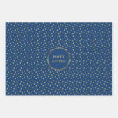 かわいいモダン金ゴールド水玉模様クリスチャンハッピーイースター ラッピングペーパーシート (正面2)