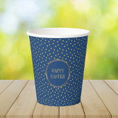 かわいいモダン金ゴールド水玉模様クリスチャンハッピーイースター 紙コップ