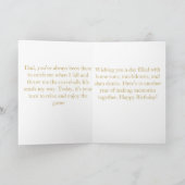 かわいいモダン金ゴールド&ホワイトハッピーバースデーカードパパ カード (内部)