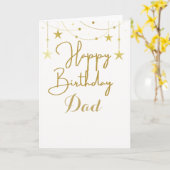 かわいいモダン金ゴールド&ホワイトハッピーバースデーカードパパ カード (黄色い花)