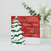 かわいいモダン雪のクリスマスツリーパーティの招待状 招待状 (スタンド正面)