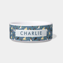 かわいいモダン青い犬の柄