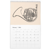 かわいいモダン音楽ガールギフト カレンダー (2月 2026)