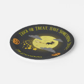 かわいいモダン魔女ブラックキャットハロウィンキッズパーティー ペーパープレート (アングル)