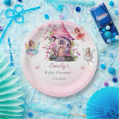 かわいいモダン魔法の妖精ピンクのフローラ園 ペーパープレート (パーティー)