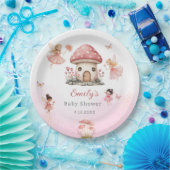 かわいいモダン魔法の妖精ピンクのフローラ園 ペーパープレート (パーティー)