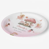 かわいいモダン魔法の妖精ピンクのフローラ園 ペーパープレート (アングル)