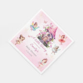 かわいいモダン魔法の妖精ボホピンクフローラガーデン スタンダードランチョンナプキン (角)