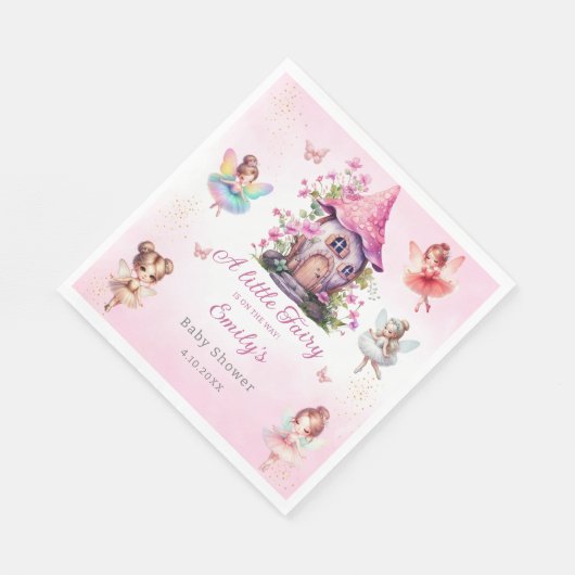 かわいいモダン魔法の妖精ボホピンクフローラガーデン スタンダードランチョンナプキン (角)