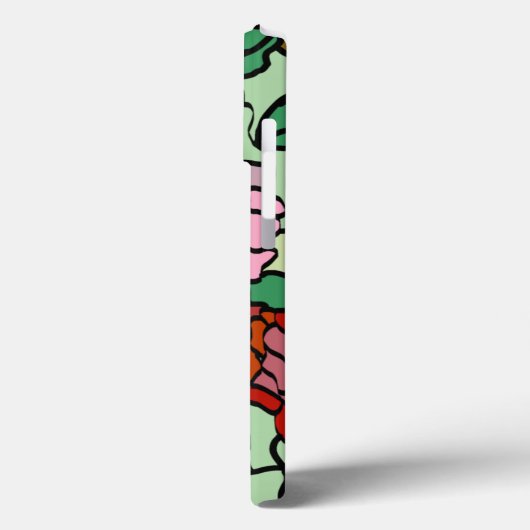 かわいいモダン鮮やかな赤い花ミント Case-Mate iPhoneケース (裏面 / 左)