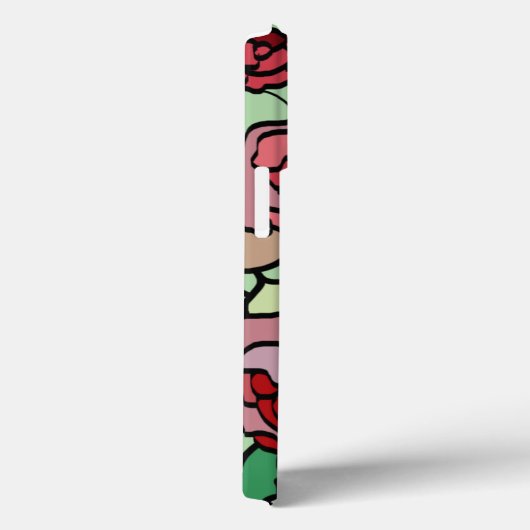 かわいいモダン鮮やかな赤い花ミント Case-Mate iPhoneケース (裏面 / 右)